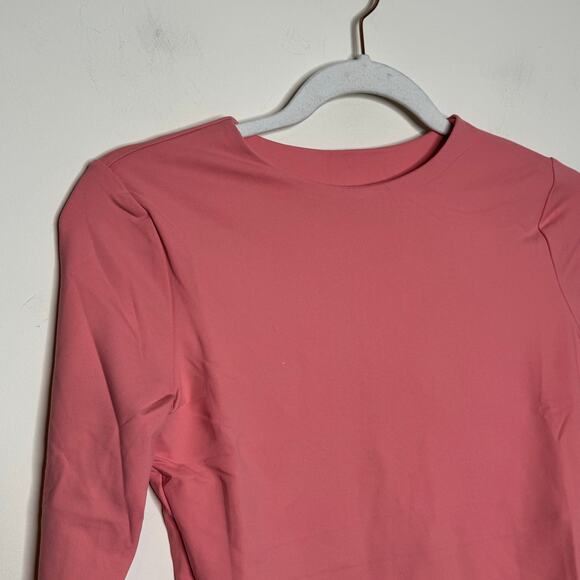 Susana Monaco Long Sleeves Stretch Crop Top Lotus NWT Size Large - Picture 3 of 8